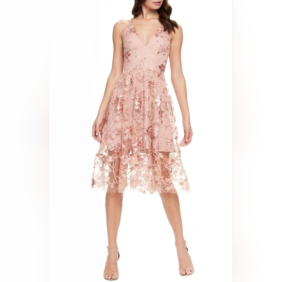 Dress the Population Dresses & Skirts - Dress The Population Fairycore  Ally Floral Cocktail Dress Size Small